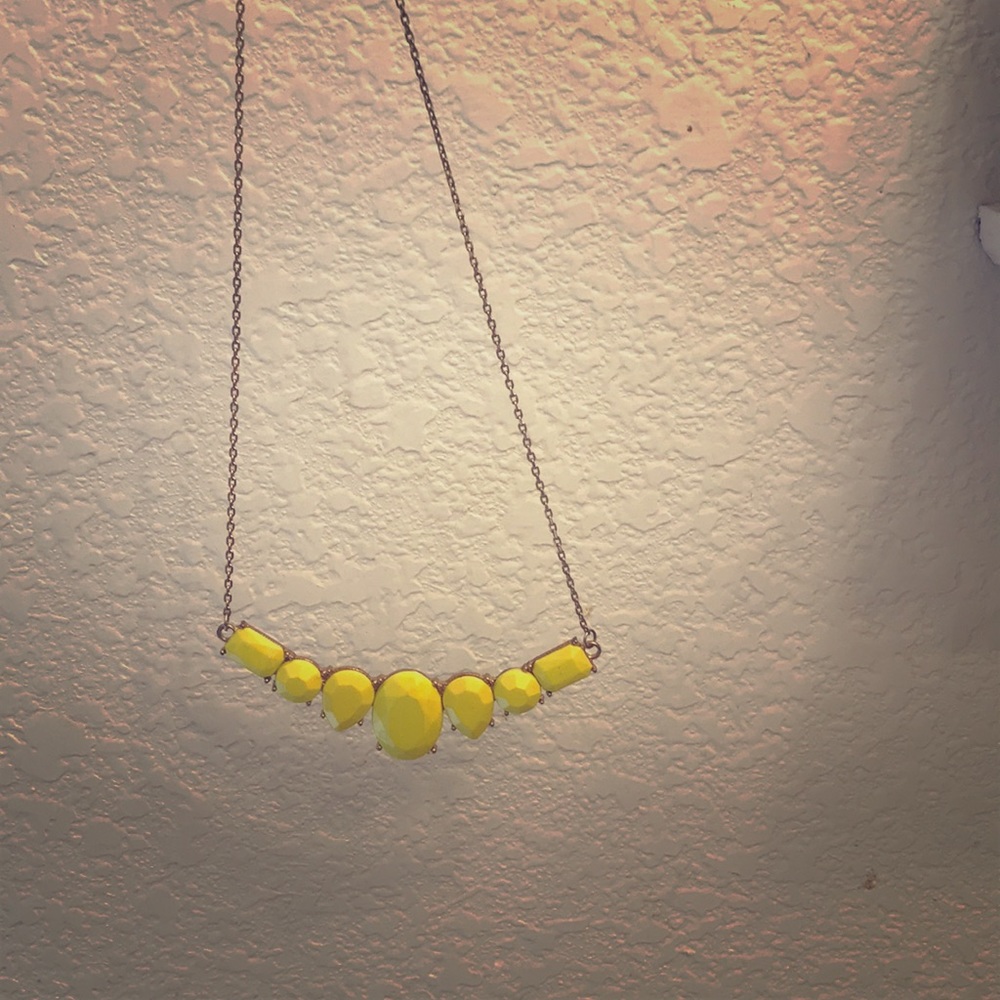 Yellow stone and gold necklace